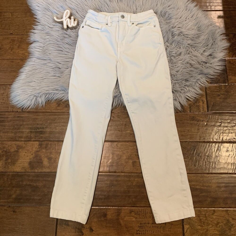 Good American Jeans  Womens Size 0/25 Good Classic Slim Straight Bone GCVF802PT